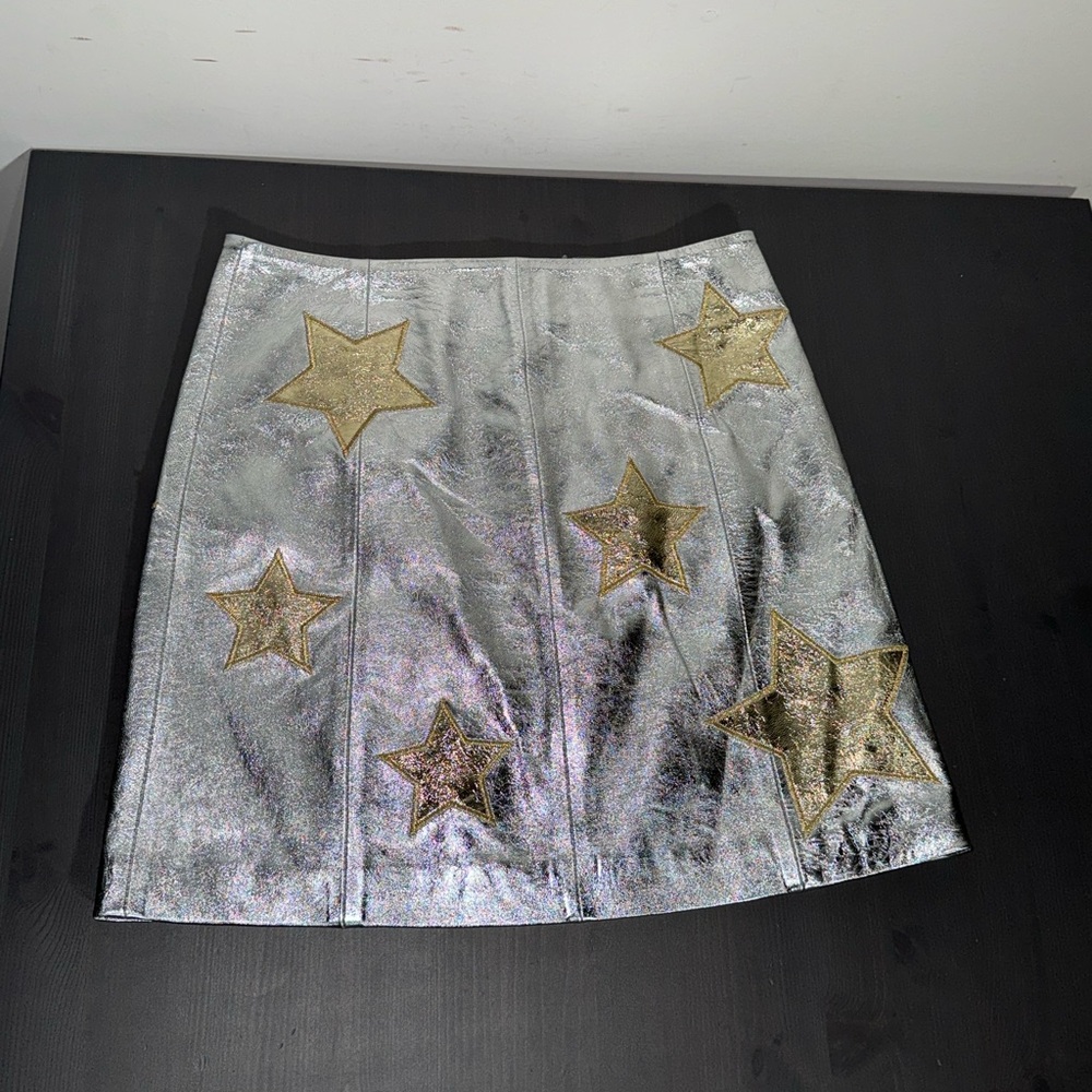 Silver and Gold Star Mini Skirt - Picture 3 of 10